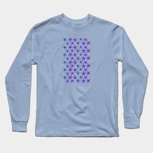 Colorful Blue Starfish Pattern (on light blue) Long Sleeve T-Shirt